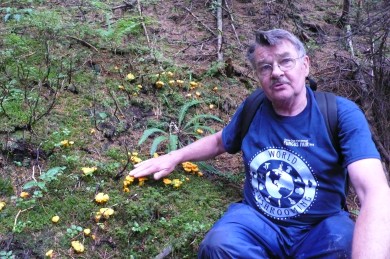 Phil with a patch of local chantrerelles