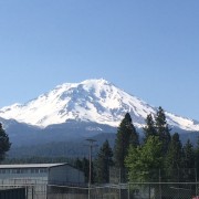 Mount Shasta was visible at all times of every day. Hardly a cloud!