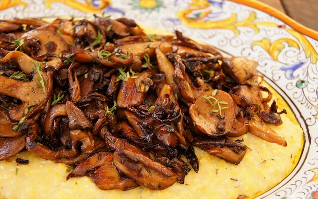 Chanterelles with Polenta